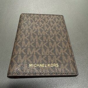 Michael Kors Signature Brown Passport Wallet